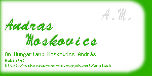 andras moskovics business card